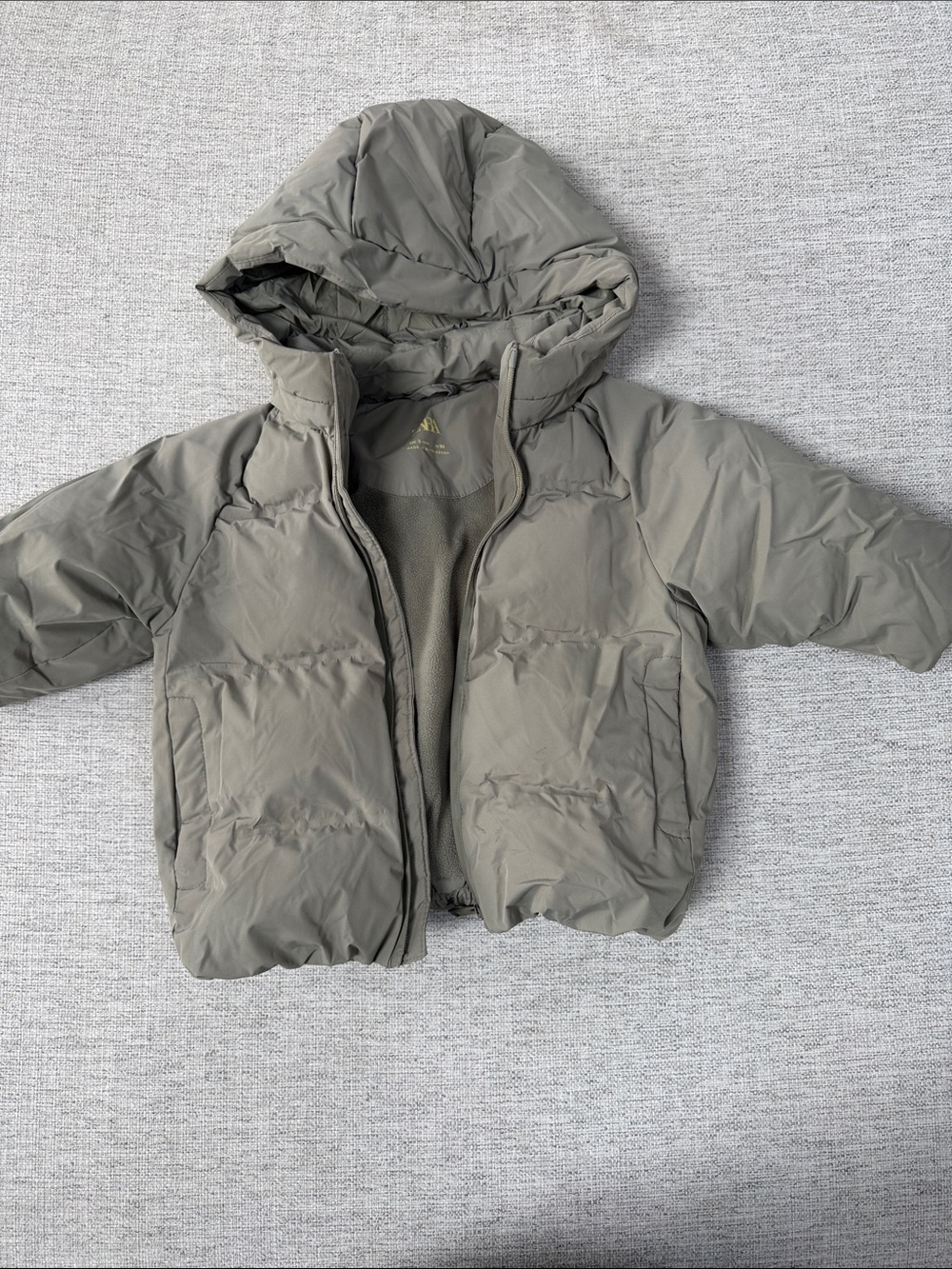 Zara boys winter Puffer Jacket - Olive Gray( 98cm, 3T)